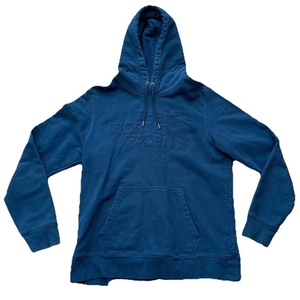 The North Face Half Dome Blue Hoodie Sweatshirt Mens Large Embroidered